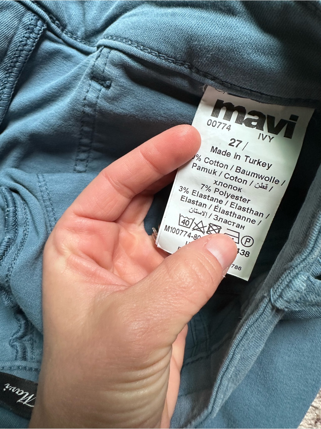 Mavi Women’s Ivy Slim Cargo Pants In Dusty Teal